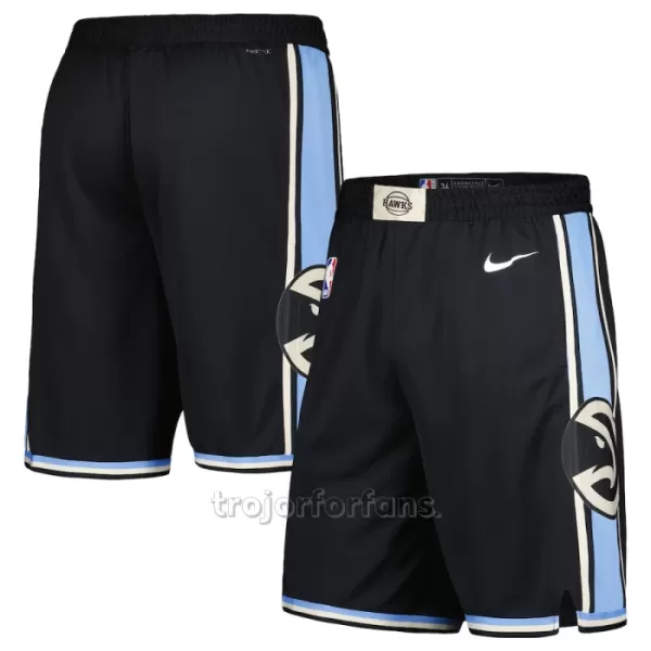 Atlanta Hawks Shorts City Edition Swingman Svart