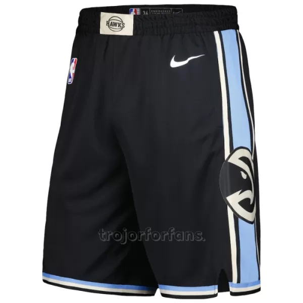 Atlanta Hawks Shorts City Edition Swingman Svart