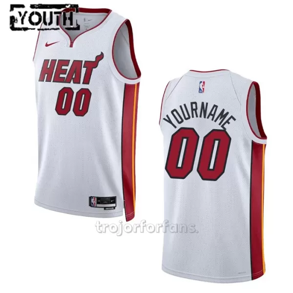 White Miami Heat Baskettröja Association Edition Swingman 2023/24 Barn