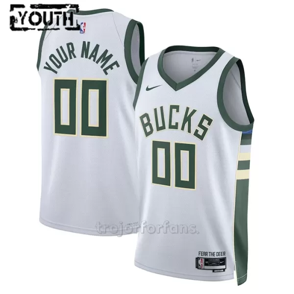 Milwaukee Bucks Baskettröja Association Edition Swingman 2023/24 Barn Vit