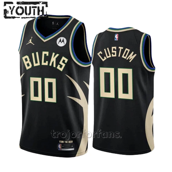 Milwaukee Bucks Baskettröja Statement Edition Swingman 2023/24 Barn Svart