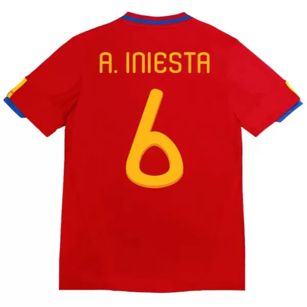 Spanien A. Iniesta 6 2010 Hemmatröja Retro